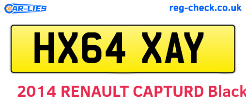 HX64XAY are the vehicle registration plates.