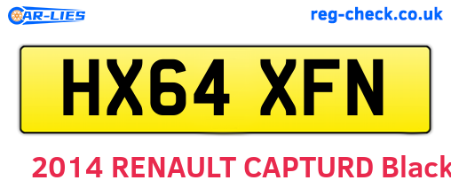 HX64XFN are the vehicle registration plates.