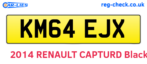 KM64EJX are the vehicle registration plates.