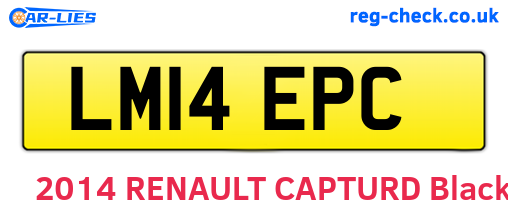 LM14EPC are the vehicle registration plates.
