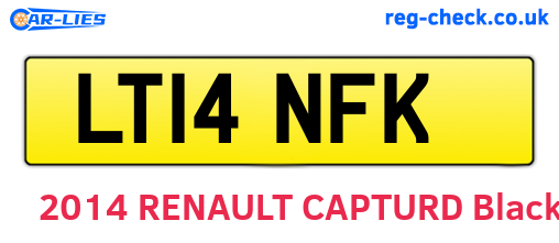 LT14NFK are the vehicle registration plates.