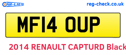 MF14OUP are the vehicle registration plates.
