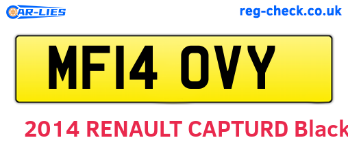 MF14OVY are the vehicle registration plates.