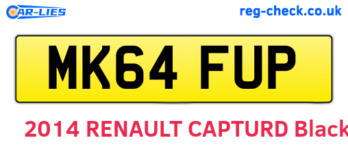 MK64FUP are the vehicle registration plates.