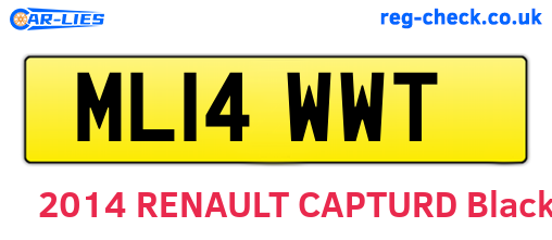 ML14WWT are the vehicle registration plates.