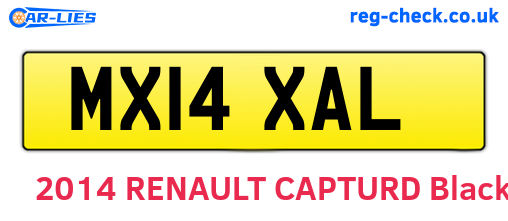 MX14XAL are the vehicle registration plates.
