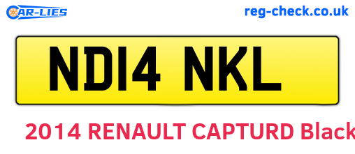 ND14NKL are the vehicle registration plates.