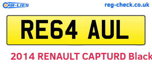 RE64AUL are the vehicle registration plates.