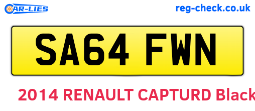 SA64FWN are the vehicle registration plates.