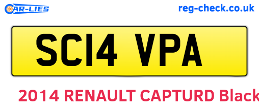 SC14VPA are the vehicle registration plates.