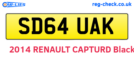 SD64UAK are the vehicle registration plates.