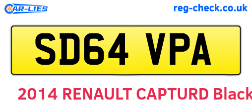 SD64VPA are the vehicle registration plates.