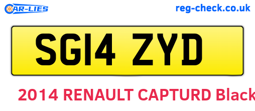 SG14ZYD are the vehicle registration plates.