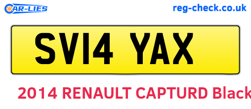 SV14YAX are the vehicle registration plates.