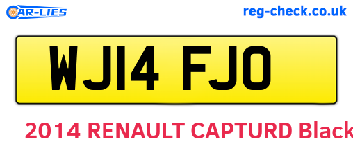 WJ14FJO are the vehicle registration plates.