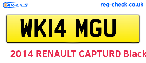 WK14MGU are the vehicle registration plates.