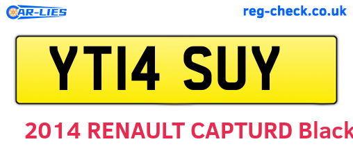 YT14SUY are the vehicle registration plates.