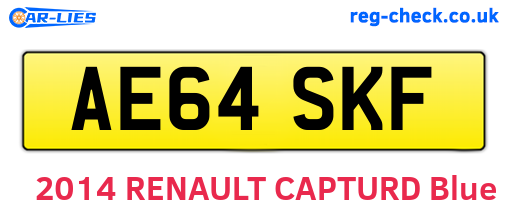AE64SKF are the vehicle registration plates.