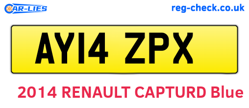 AY14ZPX are the vehicle registration plates.