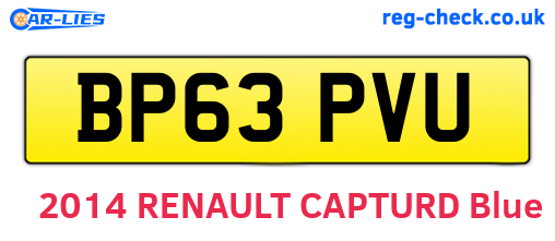 BP63PVU are the vehicle registration plates.