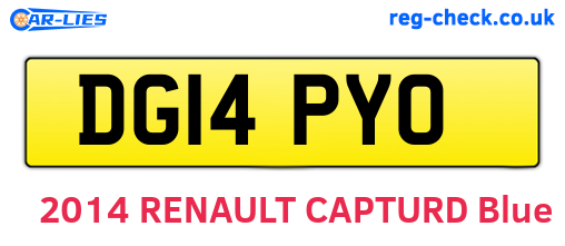 DG14PYO are the vehicle registration plates.
