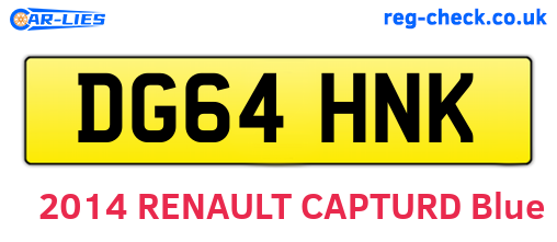 DG64HNK are the vehicle registration plates.