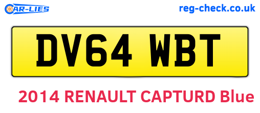 DV64WBT are the vehicle registration plates.