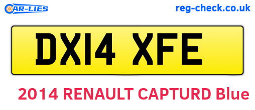 DX14XFE are the vehicle registration plates.
