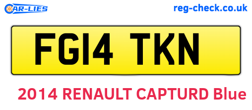 FG14TKN are the vehicle registration plates.