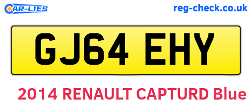 GJ64EHY are the vehicle registration plates.
