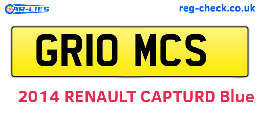 GR10MCS are the vehicle registration plates.