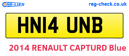 HN14UNB are the vehicle registration plates.