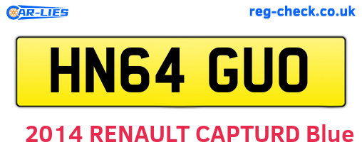 HN64GUO are the vehicle registration plates.