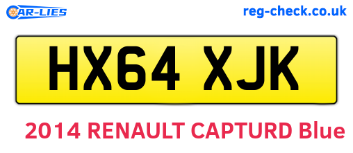 HX64XJK are the vehicle registration plates.