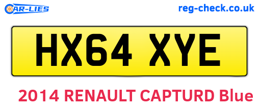 HX64XYE are the vehicle registration plates.
