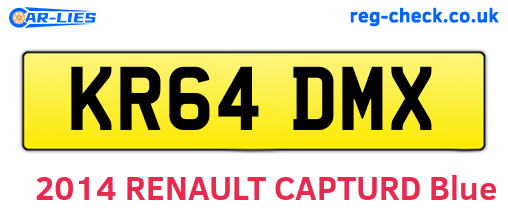 KR64DMX are the vehicle registration plates.