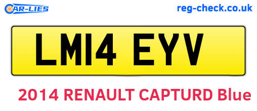 LM14EYV are the vehicle registration plates.