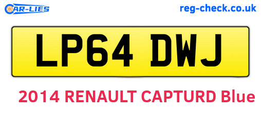 LP64DWJ are the vehicle registration plates.
