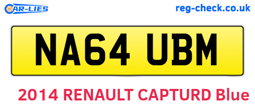 NA64UBM are the vehicle registration plates.