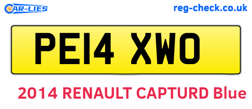 PE14XWO are the vehicle registration plates.