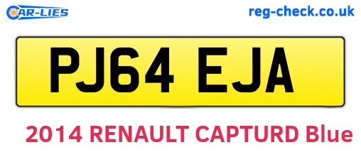 PJ64EJA are the vehicle registration plates.