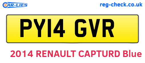 PY14GVR are the vehicle registration plates.