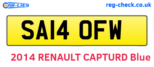 SA14OFW are the vehicle registration plates.