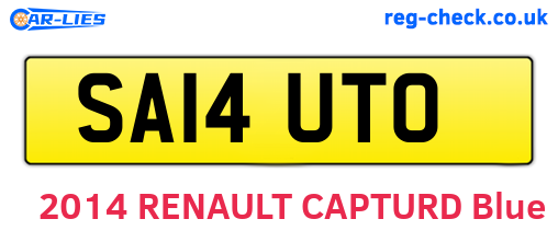 SA14UTO are the vehicle registration plates.