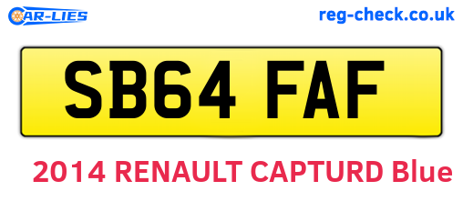 SB64FAF are the vehicle registration plates.