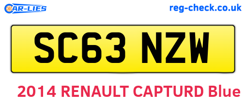 SC63NZW are the vehicle registration plates.
