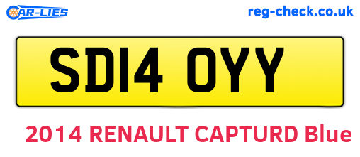 SD14OYY are the vehicle registration plates.