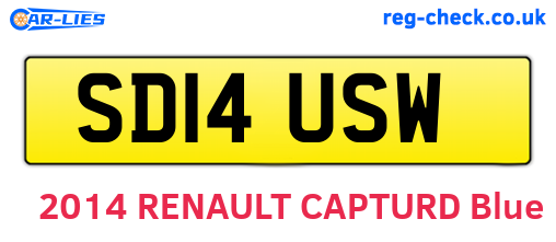 SD14USW are the vehicle registration plates.