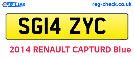 SG14ZYC are the vehicle registration plates.
