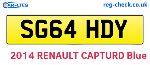 SG64HDY are the vehicle registration plates.